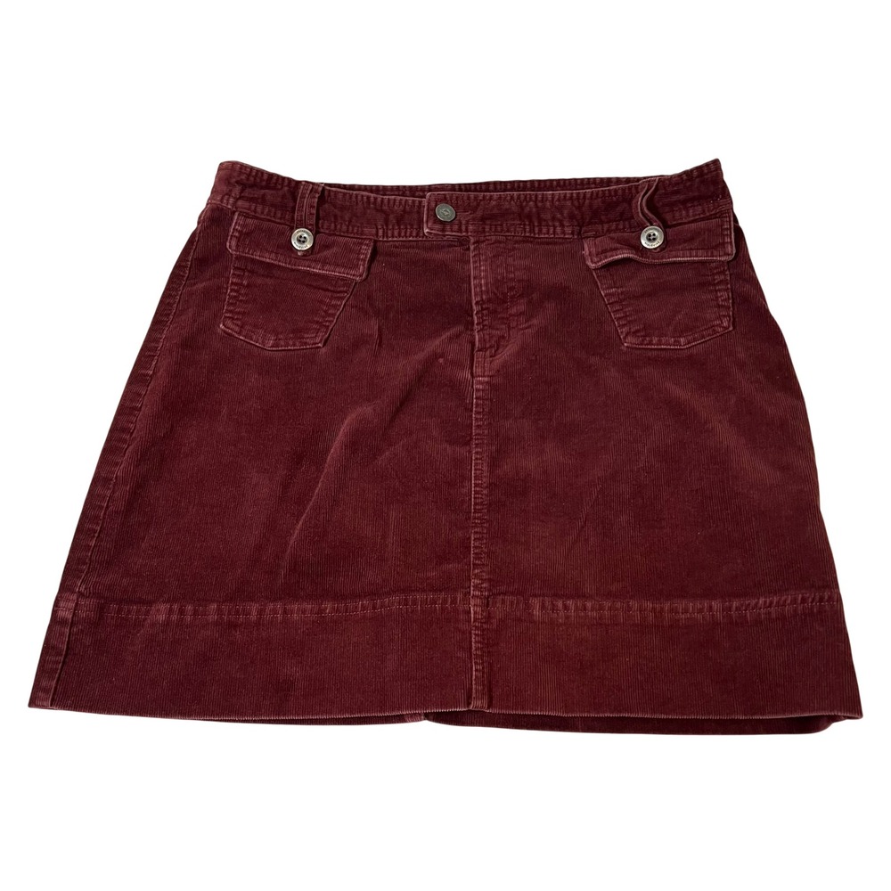 Patagonia Burgundy Corduroy Mini Skirt Organic Cotton Blend Wine Red Size 10